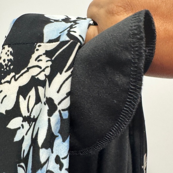 Chaps Floral Cap Sleeve Dress Black - Picture 5 of 10